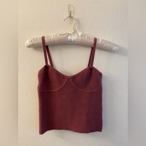 Madewell Ribbed Knit Corset Tank Top Size Small